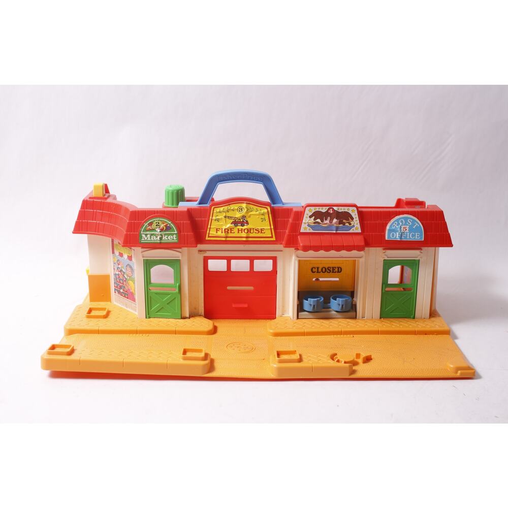 1980s Fisher-Price Little People Main Street Playset STAINS ~ 260507-WH P-2